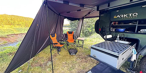 Awning for Arkto Campers overland travel trailer