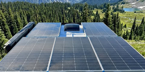 Roof mounted solar panels for Arkto Campers overland travel trailer